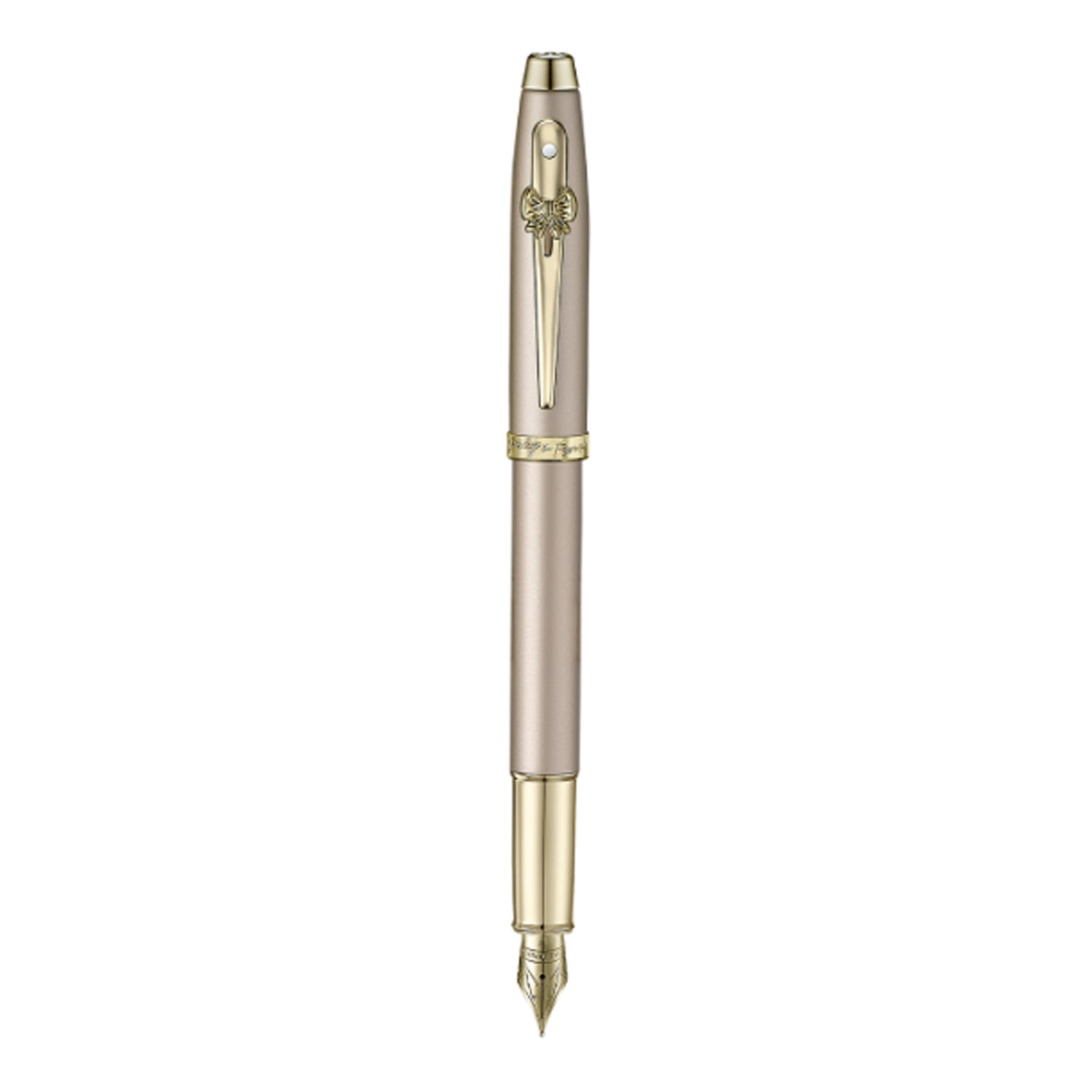 Sheaffer Emily in Paris 100 Fountain Pen with Bow Shaped Clip Emblem - Champagne GT Sheaffer