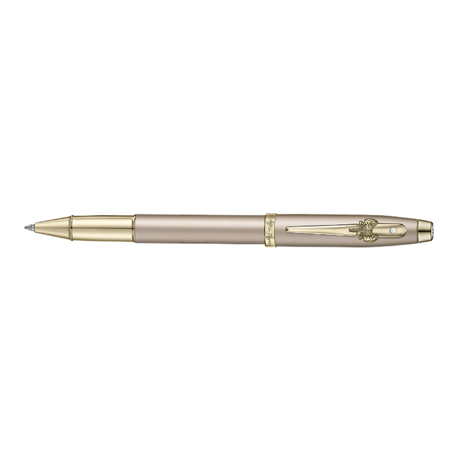 Sheaffer Emily in Paris 100 Roller Ball Pen with Bow Shaped Clip Emblem - Champagne GT Sheaffer