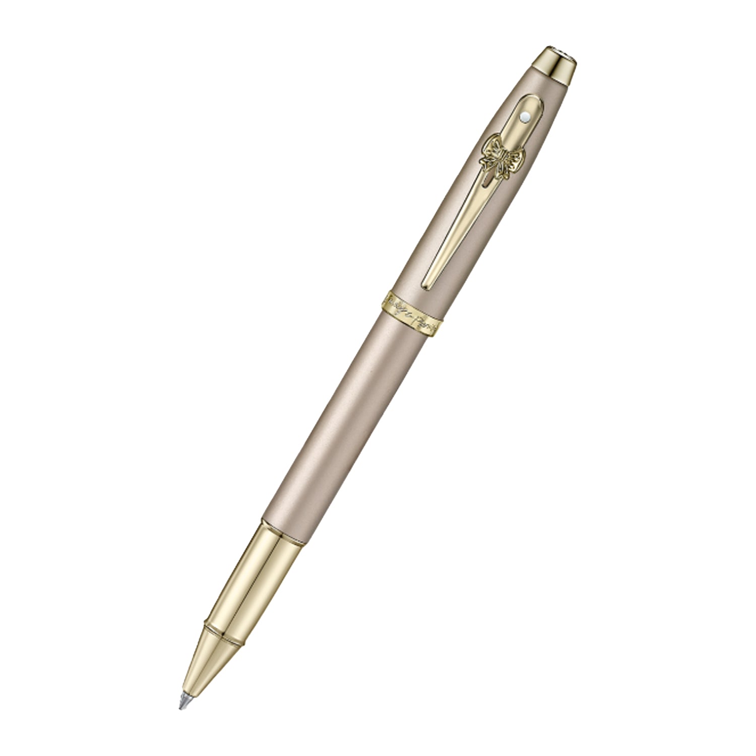 Sheaffer Emily in Paris 100 Roller Ball Pen with Bow Shaped Clip Emblem - Champagne GT Sheaffer