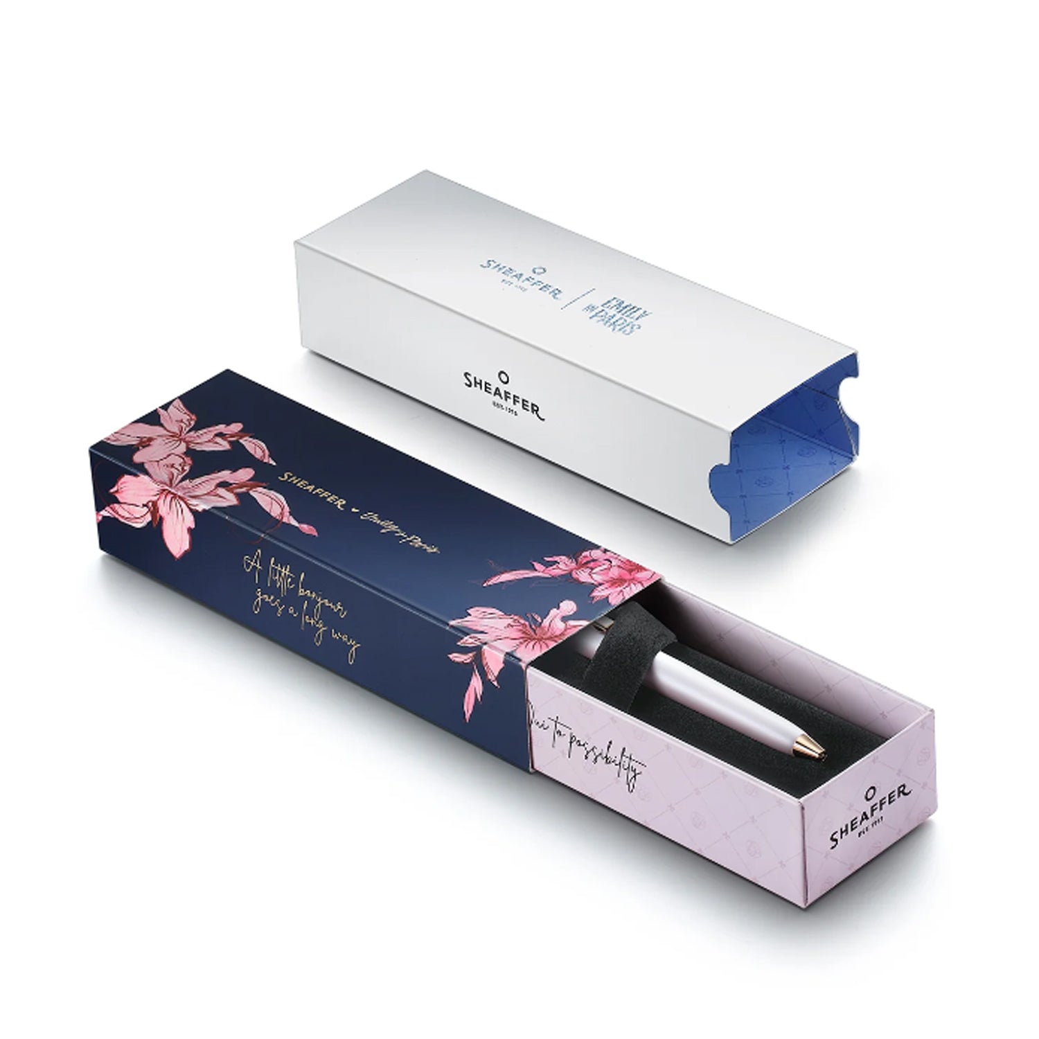 Sheaffer Emily in Paris Prelude Mini Ball Pen with Heart Emblem & Swarovski Crystal - Pastel Pink RGT Sheaffer