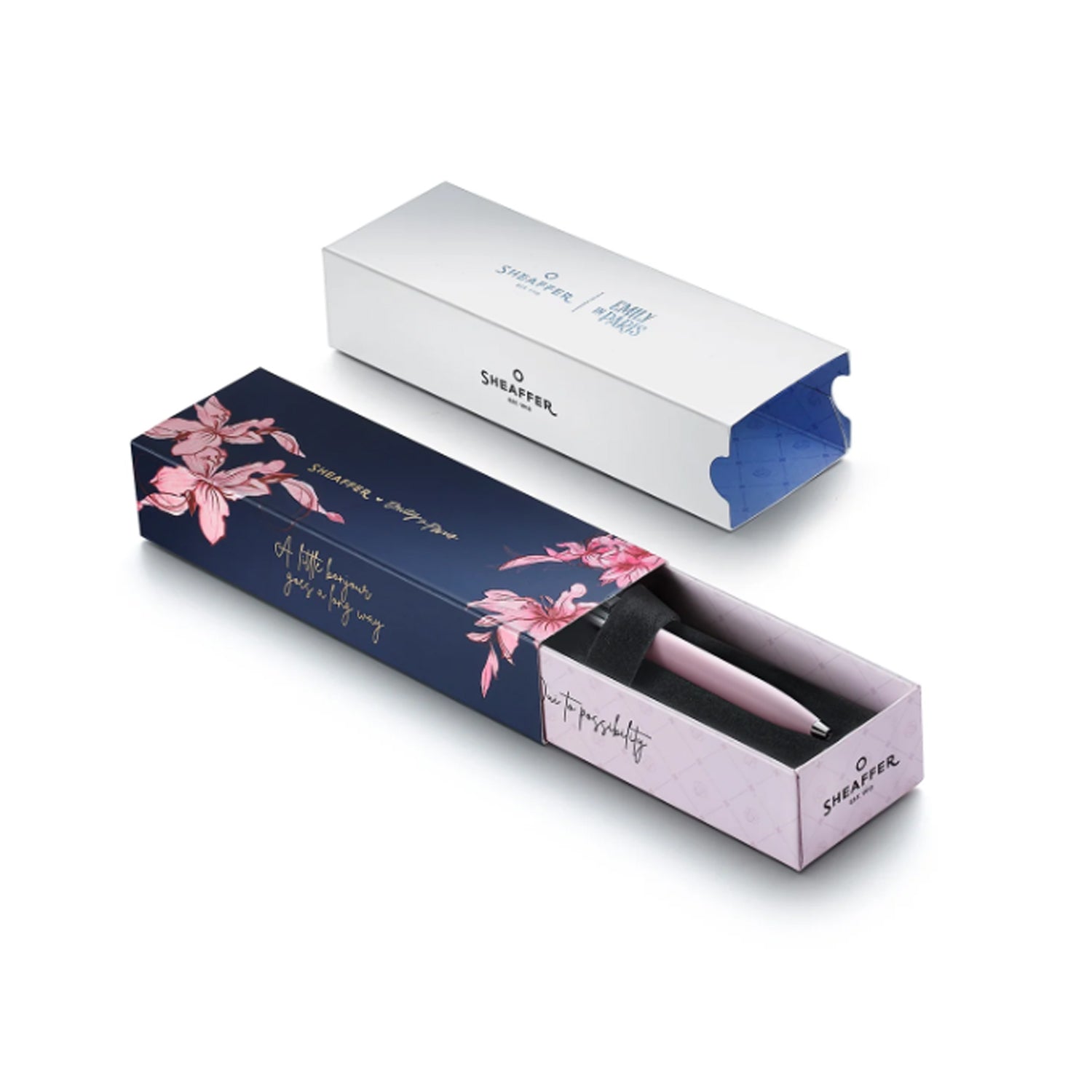 Sheaffer Emily in Paris Sentinel Ball Pen with Bow Shaped Clip Emblem - Matte Pink & Chrome Sheaffer