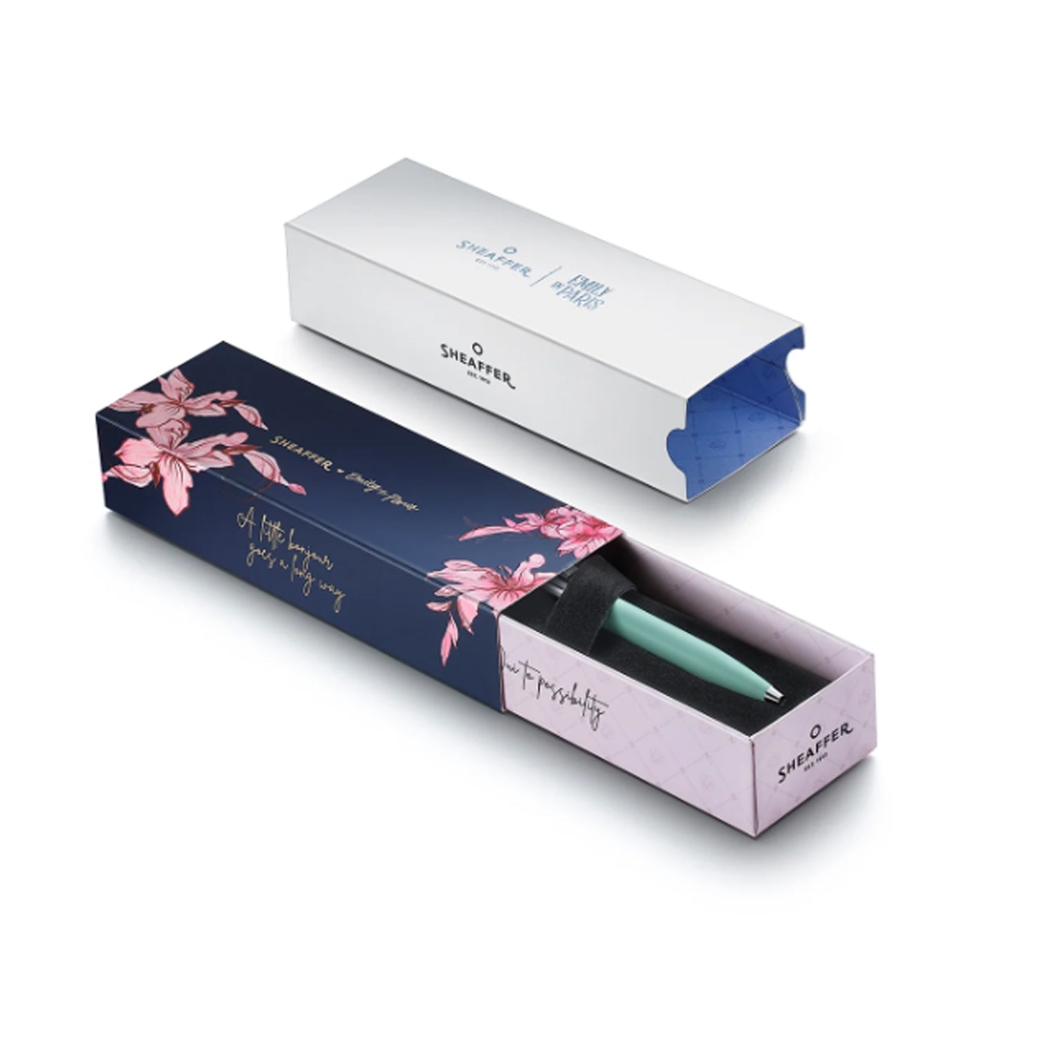 Sheaffer Emily in Paris Sentinel Ball Pen with Heart Emblem - Matte Gren & Chrome Sheaffer