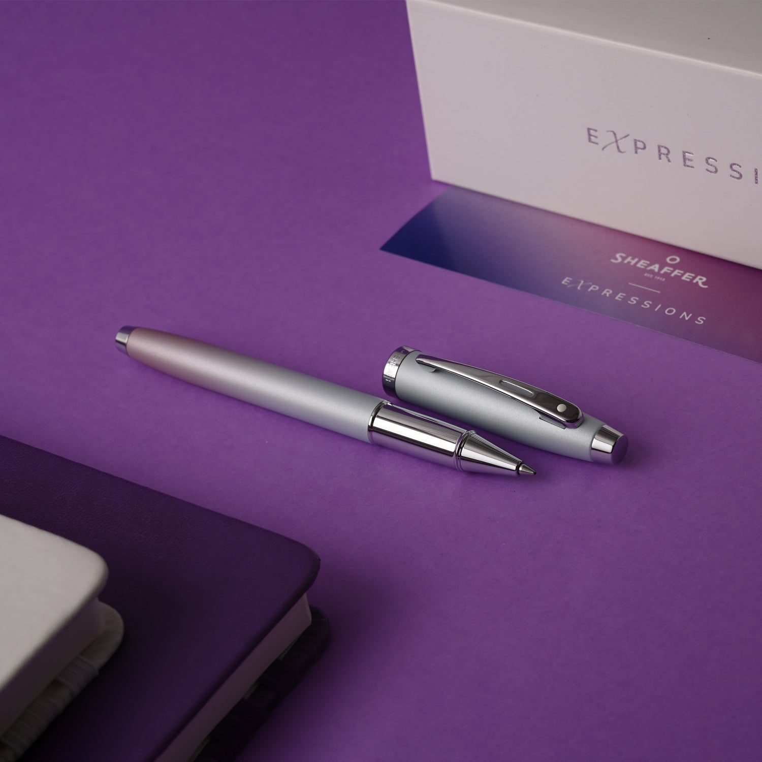 Sheaffer Expressions 100 Roller Ball Pen - Blue & Pink Pearlised Gradient CT Sheaffer