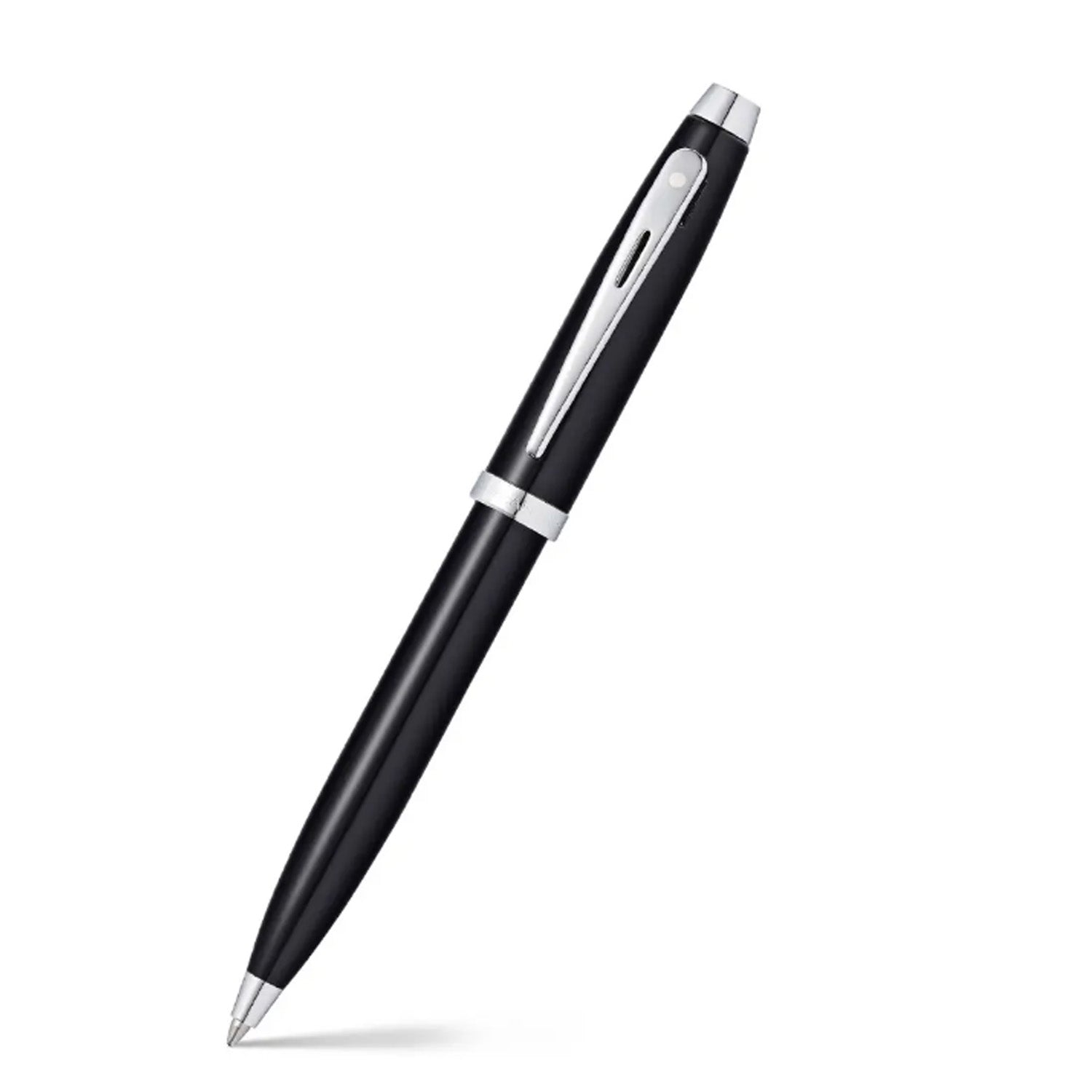 Sheaffer Gift Set - 100 Series Glossy Black CT Ball Pen with Leather Black Notebook Sheaffer