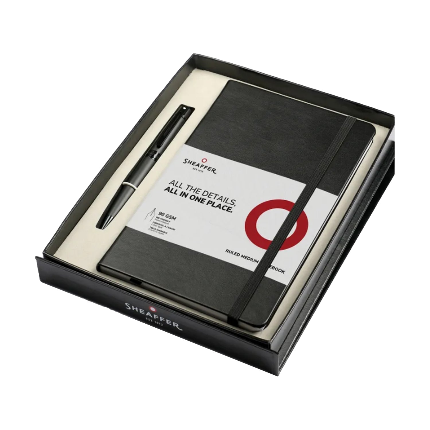 Sheaffer Gift Set - 300 Series Matte Black BT Ball Pen with A5 Black Notebook Sheaffer