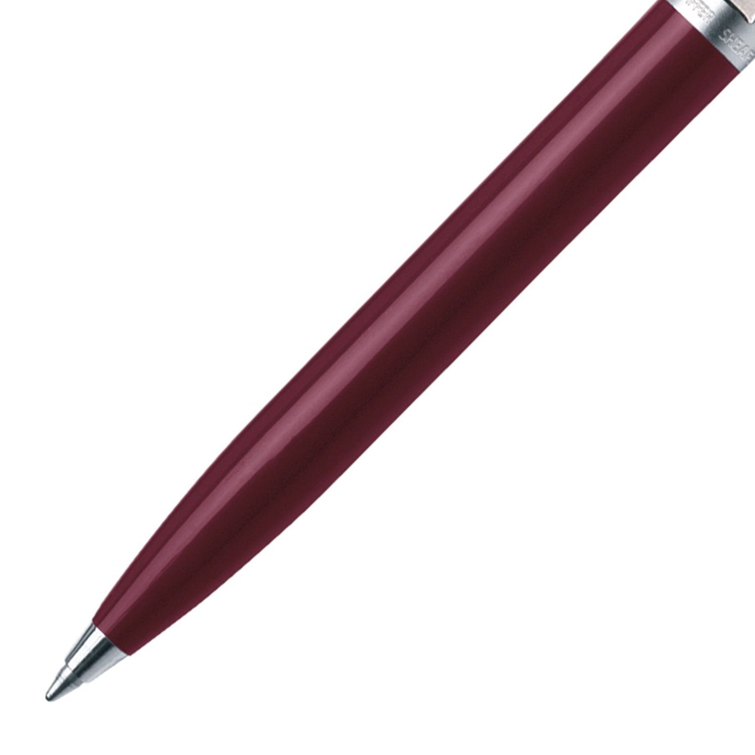 Sheaffer Sentinel Ball Pen - Burgundy & Brushed Chrome Sheaffer