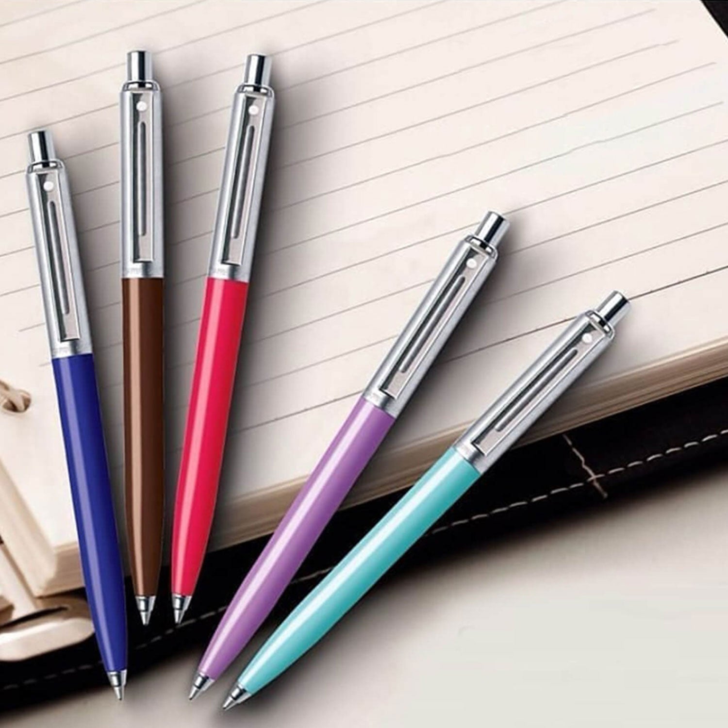 Sheaffer Sentinel Ball Pen - Burgundy & Brushed Chrome Sheaffer