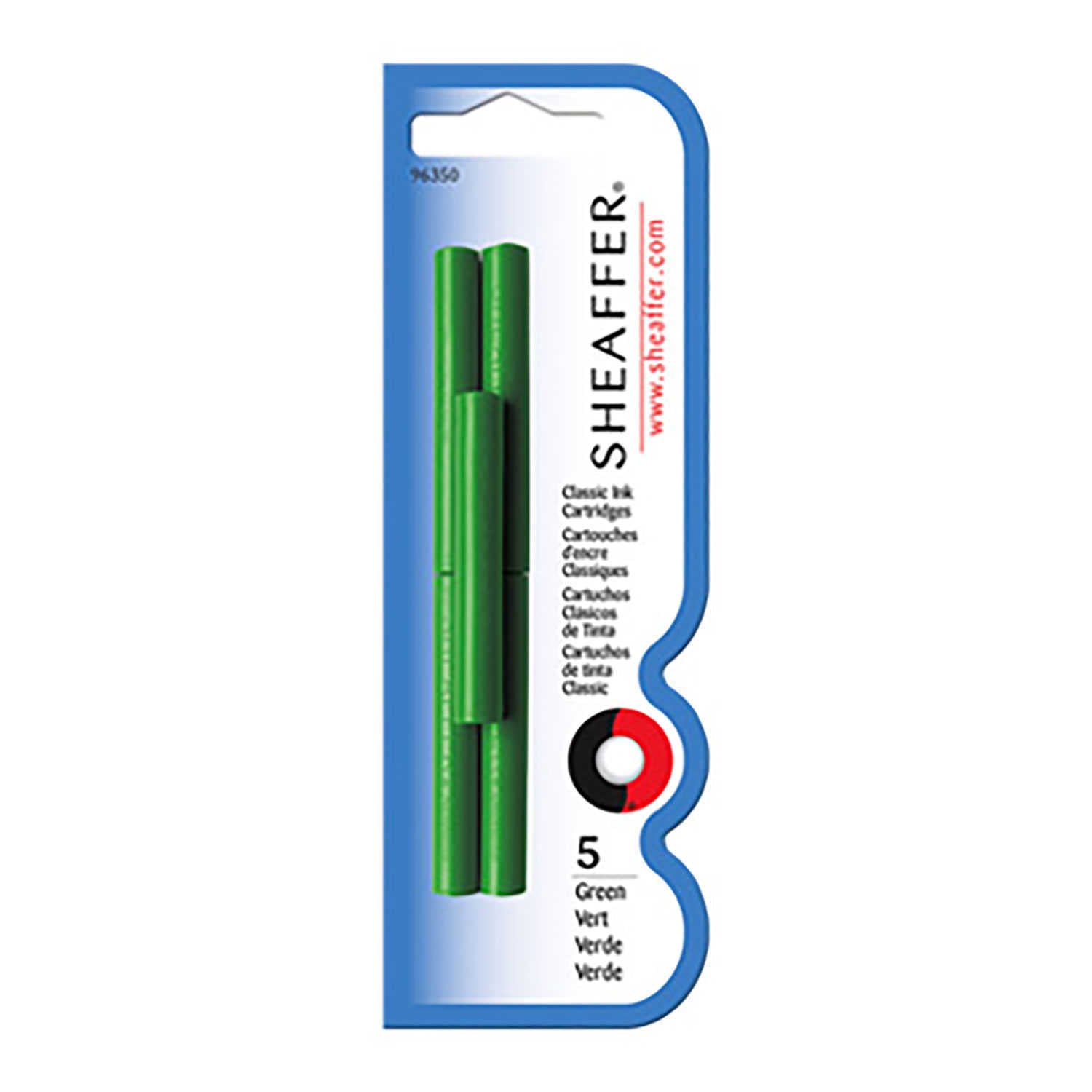 Sheaffer Skrip Ink Cartridge, Green - Pack of 5 Sheaffer