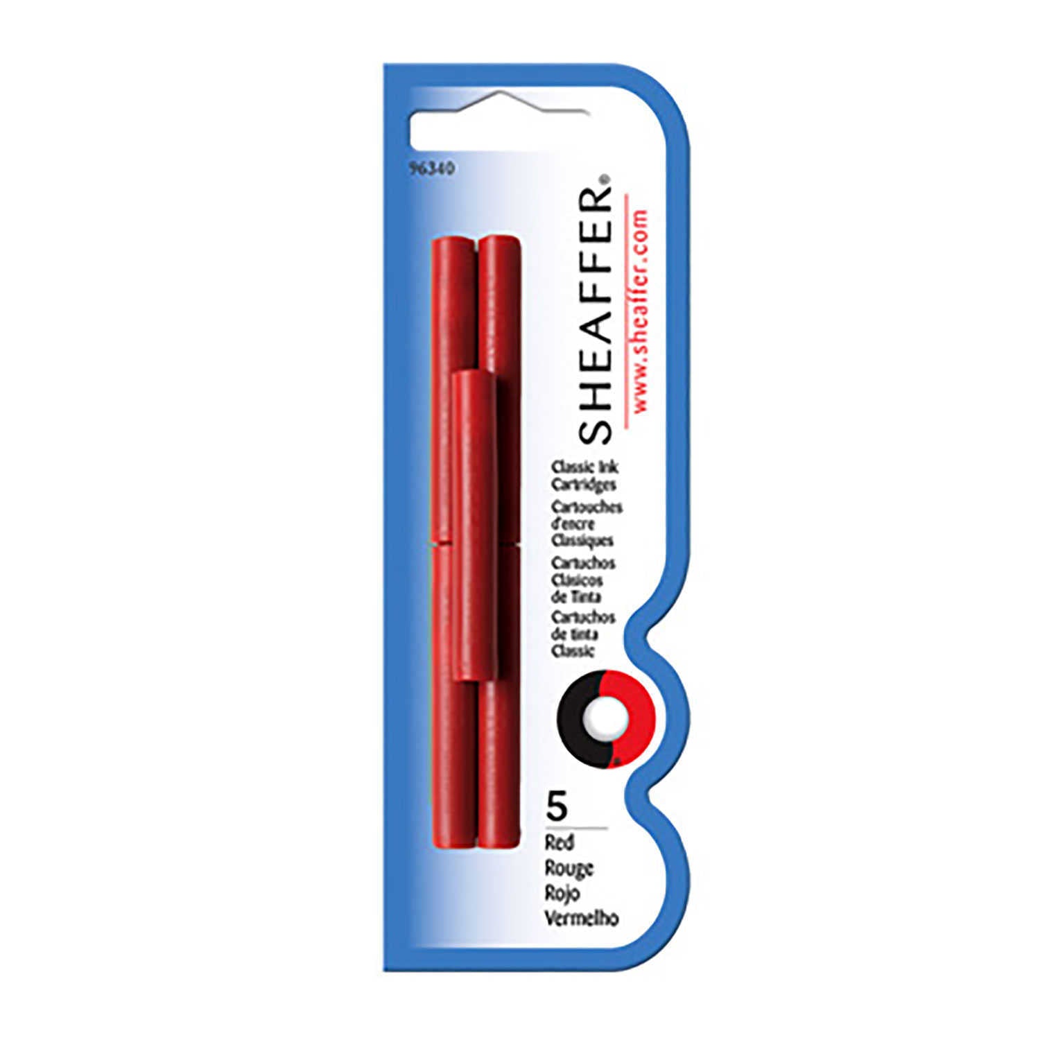 Sheaffer Skrip Ink Cartridge, Red - Pack of 5 Sheaffer