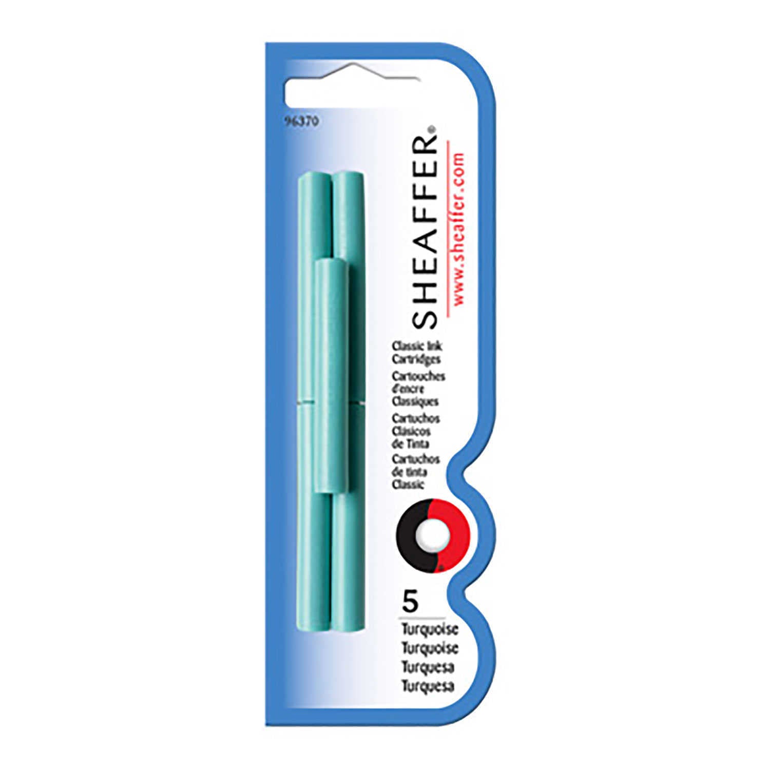 Sheaffer Skrip Ink Cartridge, Turquoise - Pack of 5 Sheaffer