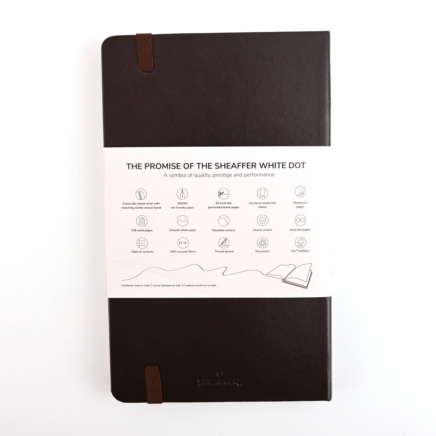Sheaffer Superbook Organizer with Wireless Charging + 12000 mAh Powerbank and 32GB Pendrive - Brown Sheaffer