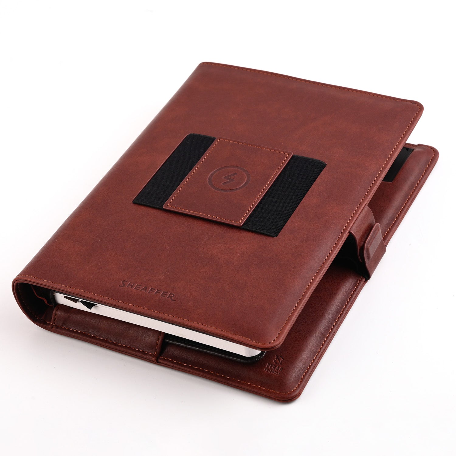 Sheaffer Superbook Organizer with Wireless Charging + 12000 mAh Powerbank and 32GB Pendrive - Brown Sheaffer