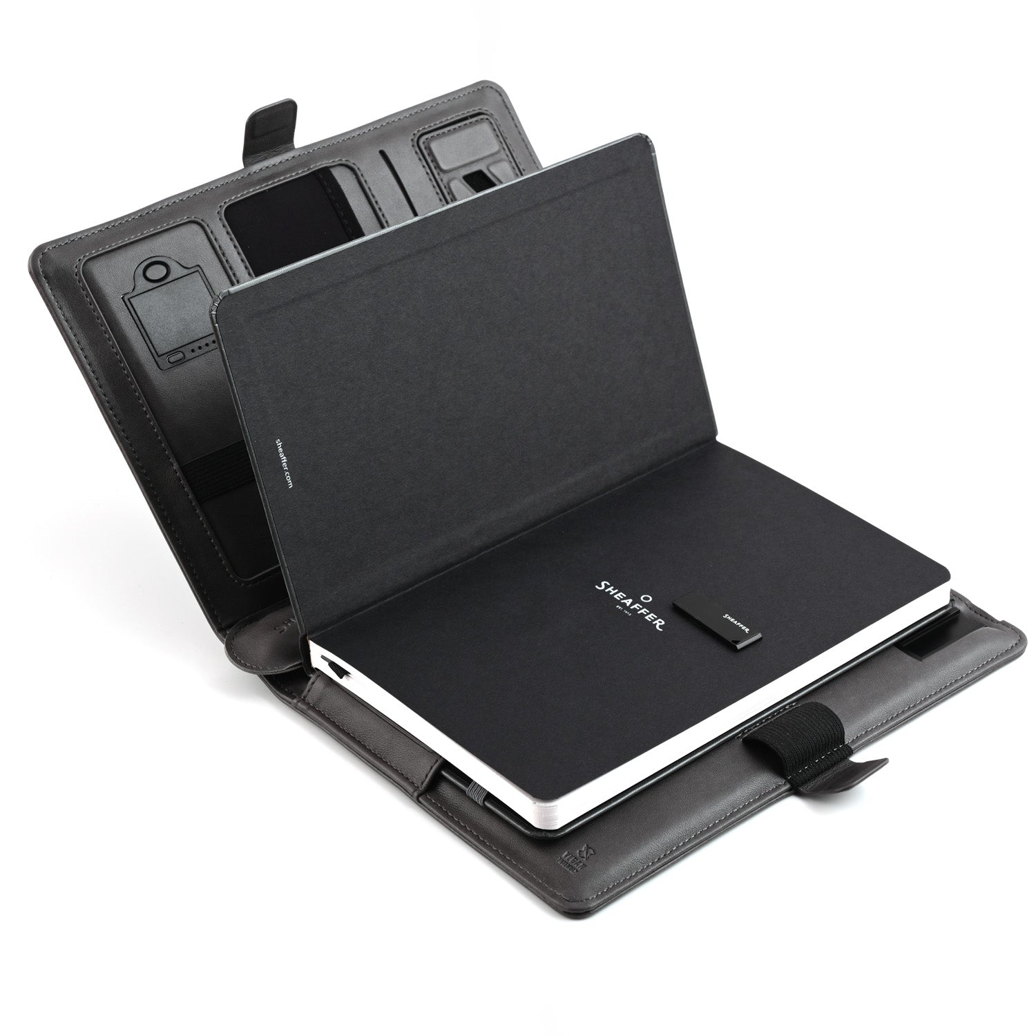 Sheaffer Superbook Organizer with Wireless Charging + 12000 mAh Powerbank and 32GB Pendrive - Grey Sheaffer