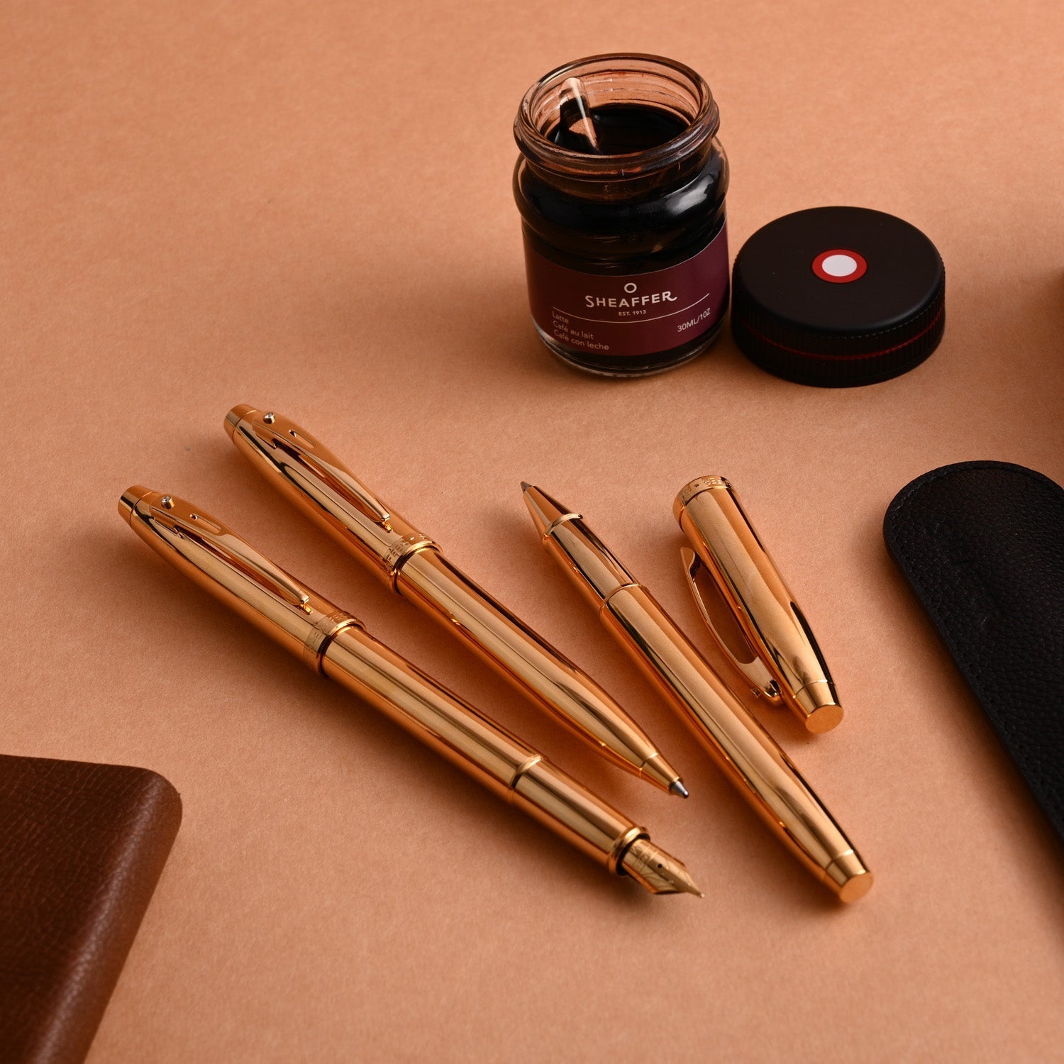 Sheaffer 100 PVD Gold with Diamond Embellishment Roller Ball Pen Sheaffer