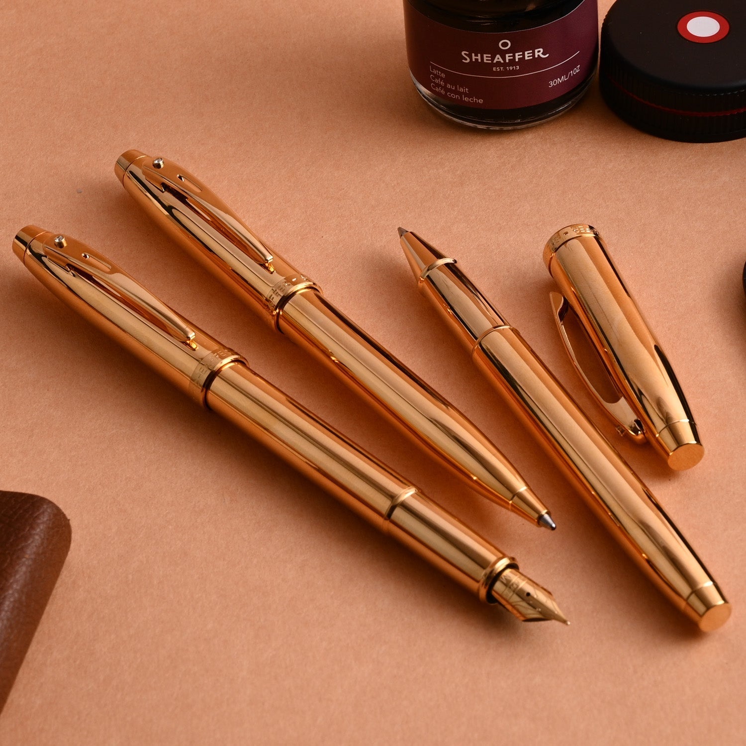 Sheaffer 100 PVD Gold with Diamond Embellishment Ball Pen Sheaffer