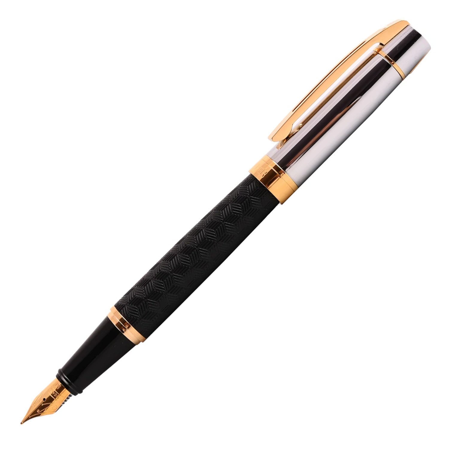 Sheaffer 300 Fountain Pen - Engraved Black & Chrome GT Sheaffer
