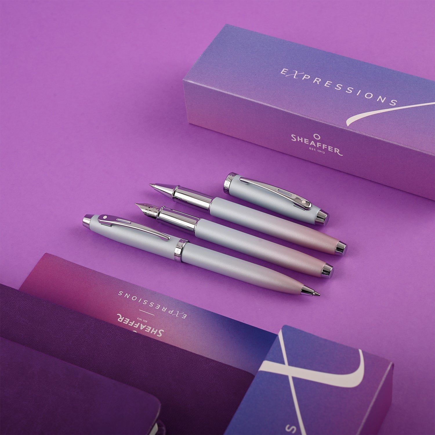 Sheaffer Expressions 100 Ball Pen - Blue & Pink Pearlised Gradient CT Sheaffer