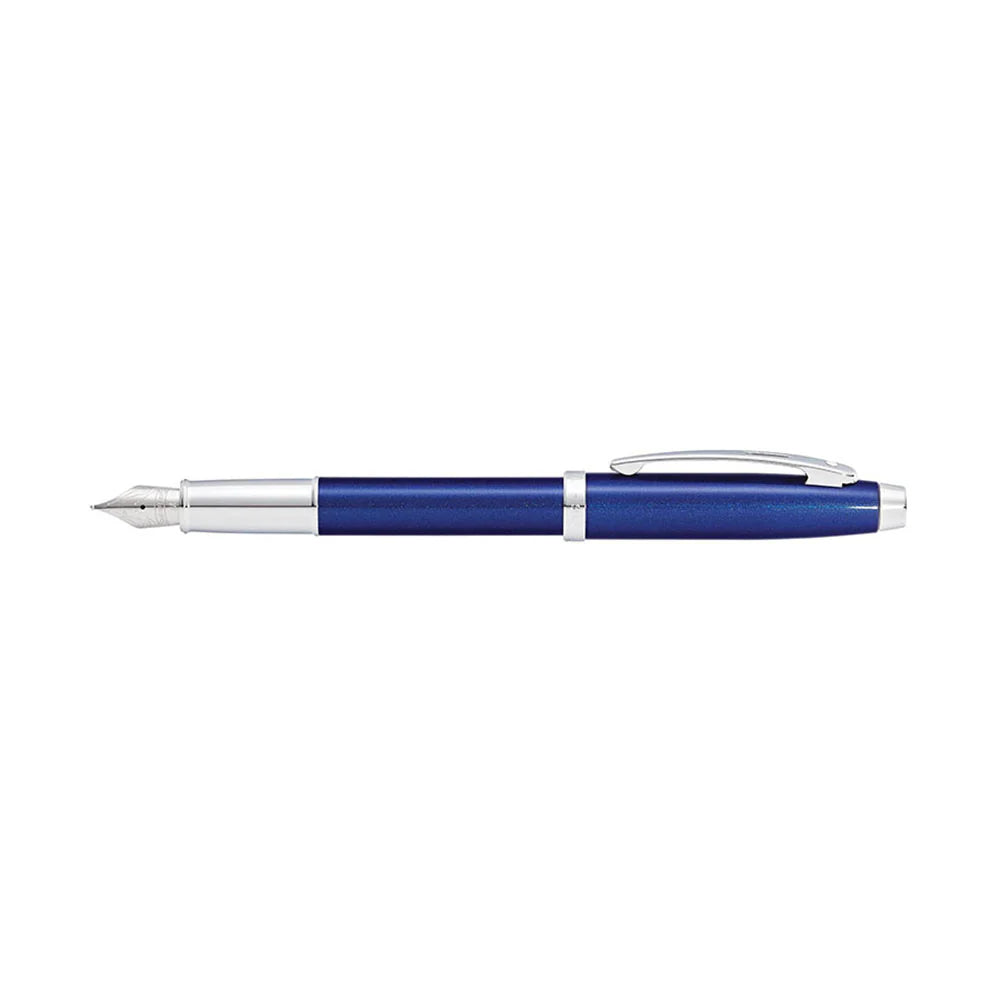 Sheaffer 100 9339 Glossy Blue with Chrome Trim Fountain Pen - Medium Nib Sheaffer