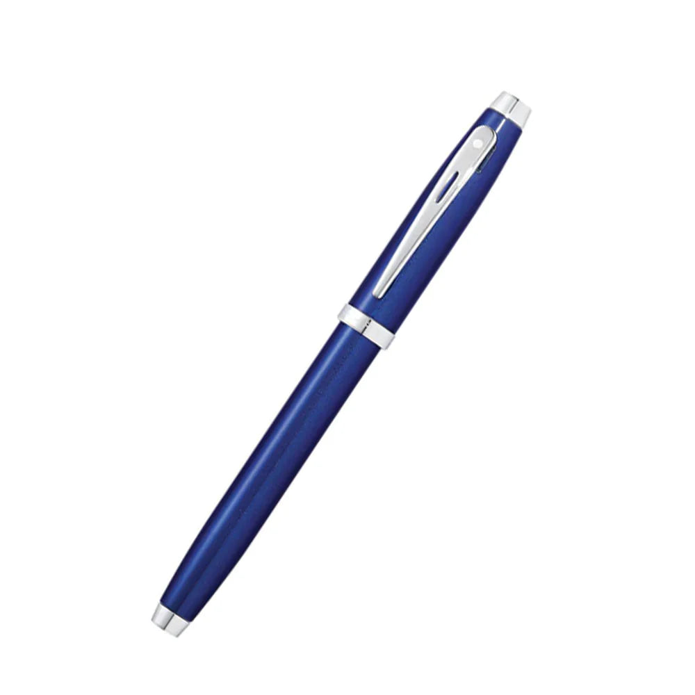 Sheaffer 100 9339 Glossy Blue with Chrome Trim Fountain Pen - Medium Nib Sheaffer