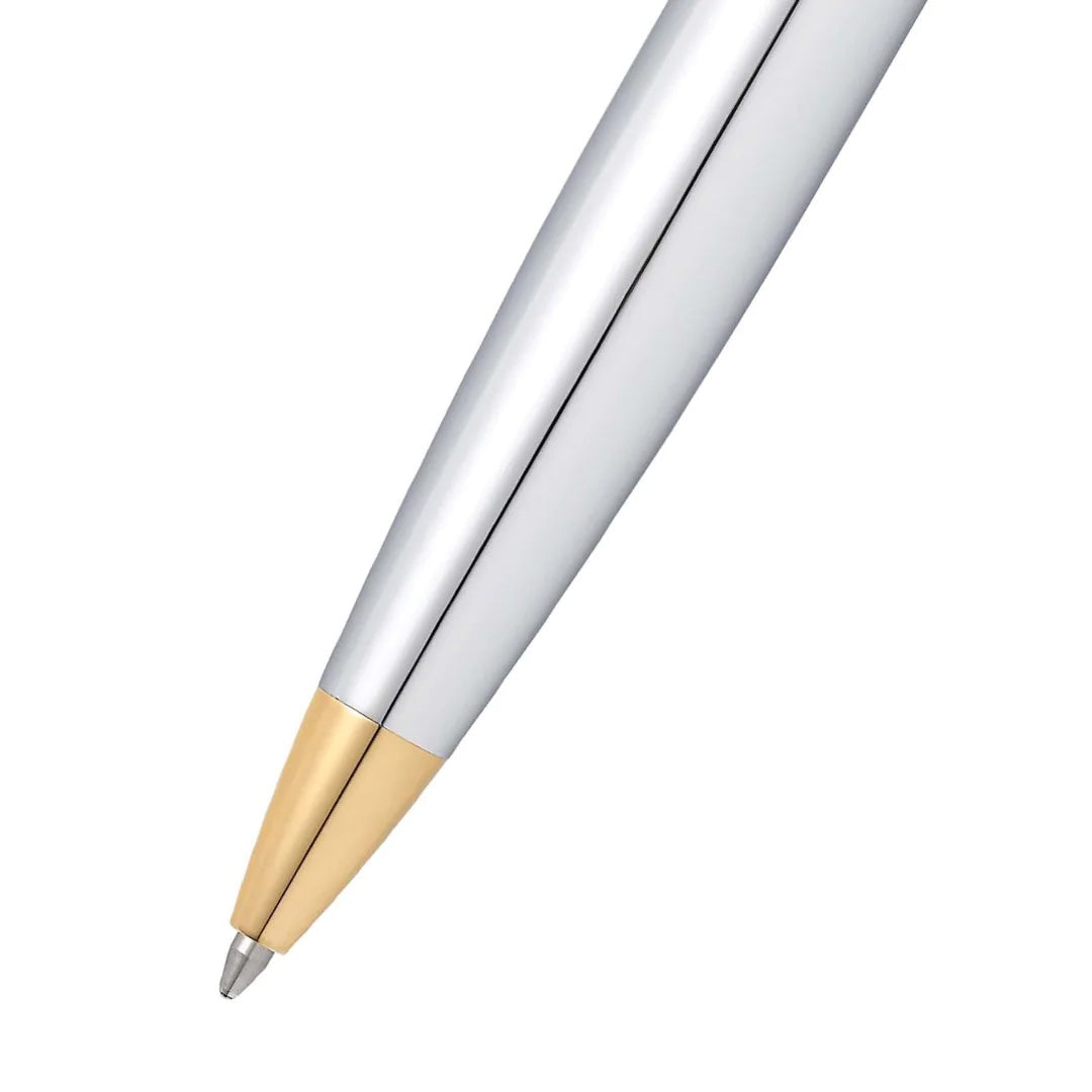 Sheaffer Gift Set 300 Ballpoint Pen with Table Clock Bright Chrome with Gold Trims Pen Club