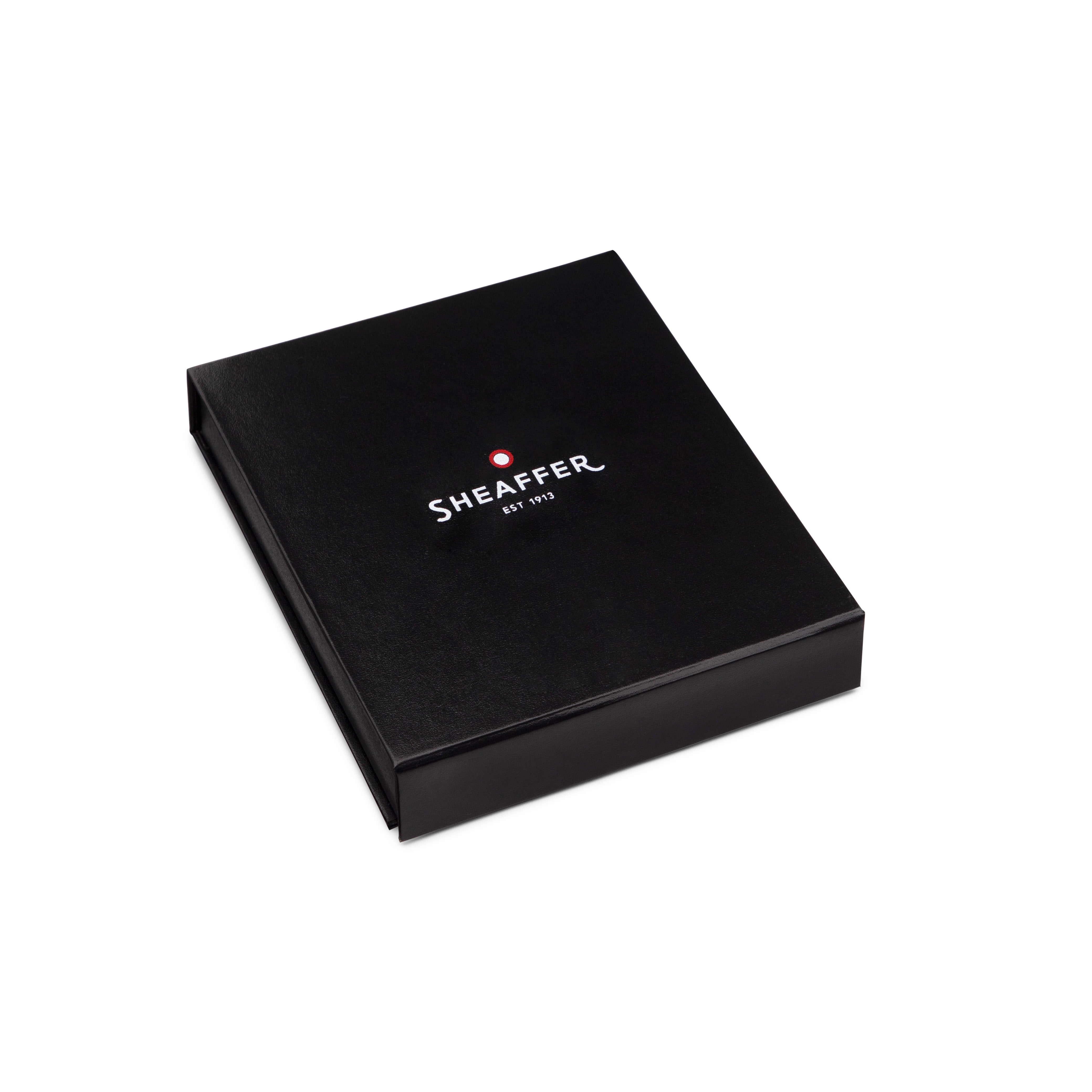 Sheaffer Gift Set 300 Ballpoint Pen with Table Clock Bright Chrome with Gold Trims Pen Club