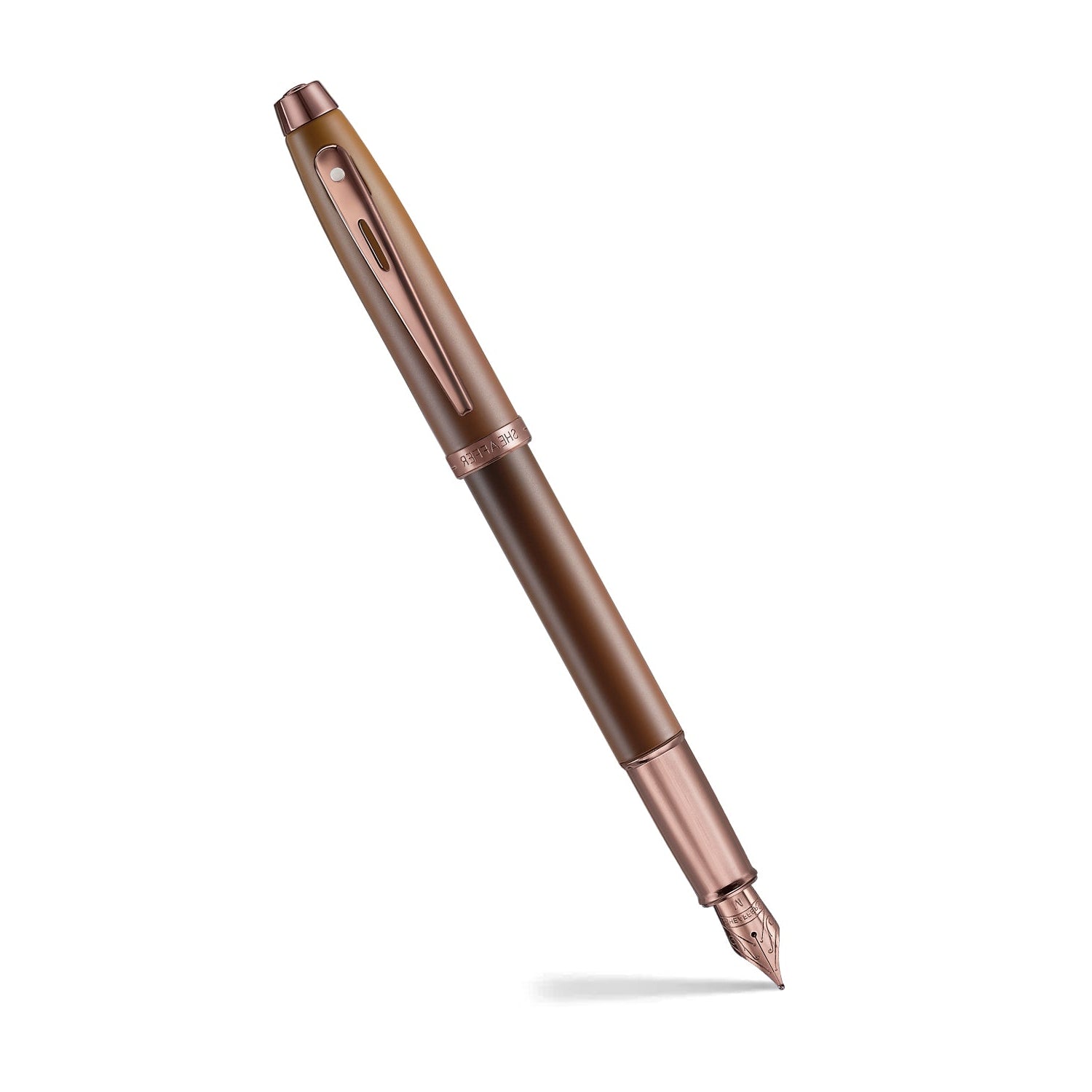 Sheaffer 100 9374 Coffee Edition Matt Brown Fountain Pen with Regal Brown PVD Trims - Medium Sheaffer