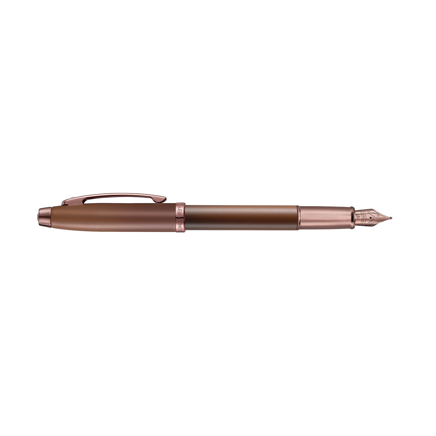 Sheaffer 100 9374 Coffee Edition Matt Brown Fountain Pen with Regal Brown PVD Trims - Medium Sheaffer