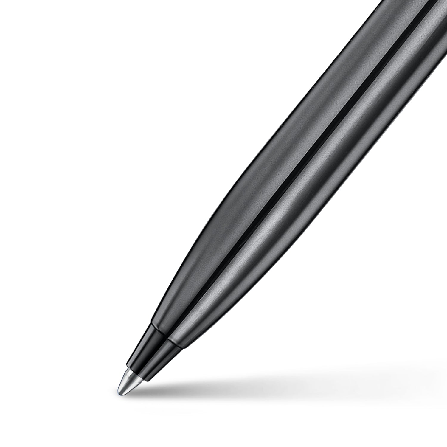 Sheaffer 100 9375 Ionic Gunmetal Grey Ballpoint Pen with Shiny PVD Trims Pen Club