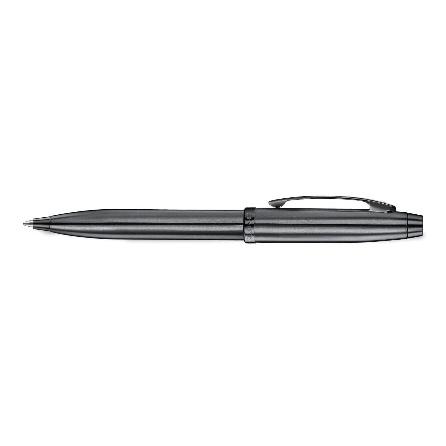 Sheaffer 100 9375 Ionic Gunmetal Grey Ballpoint Pen with Shiny PVD Trims Pen Club