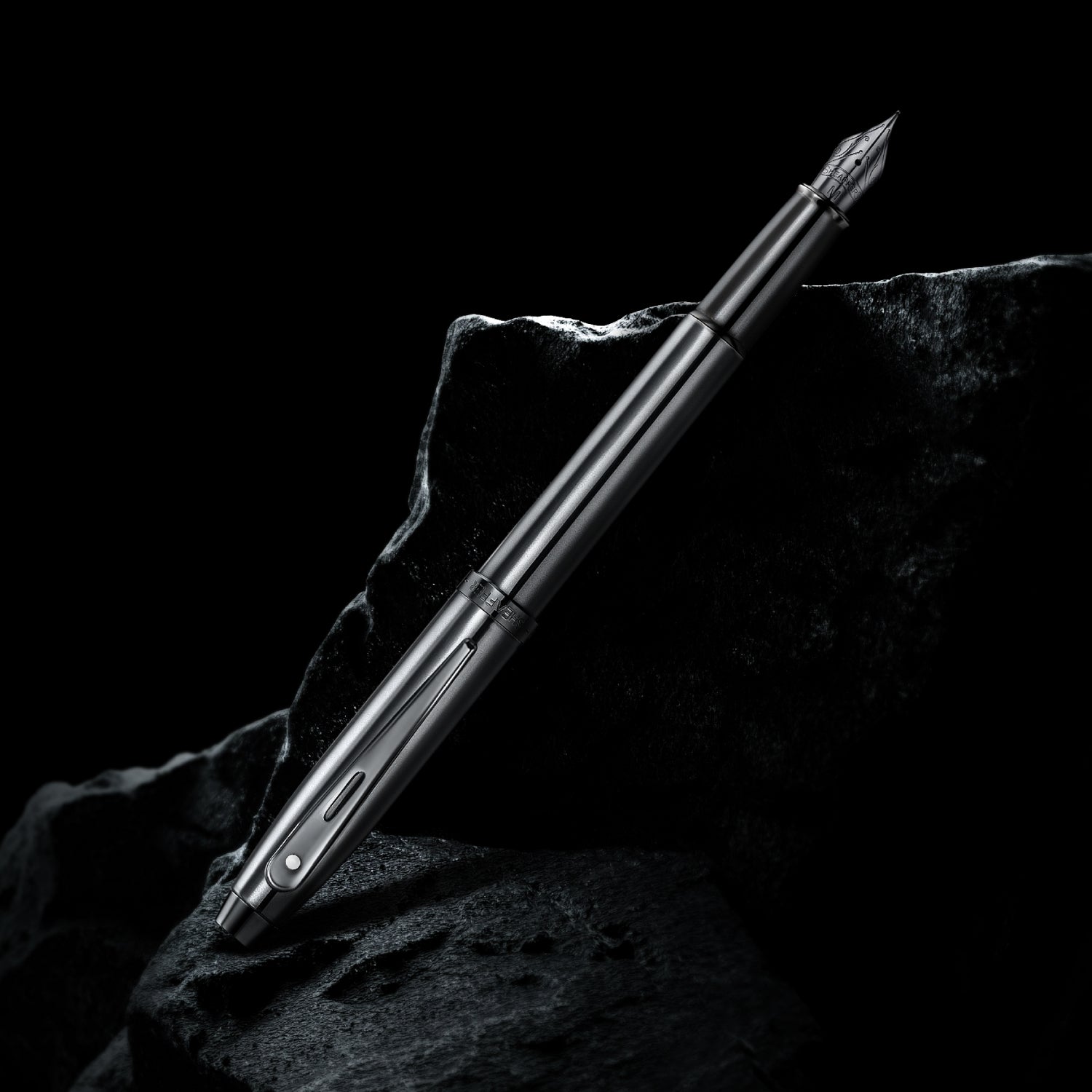 Sheaffer 100 9375 Ionic Gunmetal Grey Fountain Pen with Shiny PVD Trims - Medium Sheaffer
