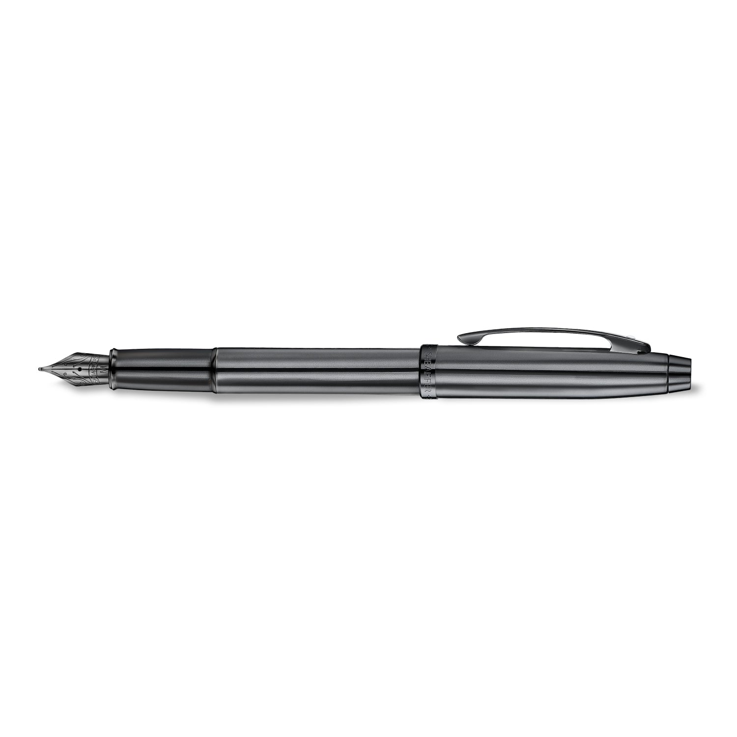 Sheaffer 100 9375 Ionic Gunmetal Grey Fountain Pen with Shiny PVD Trims - Medium Sheaffer