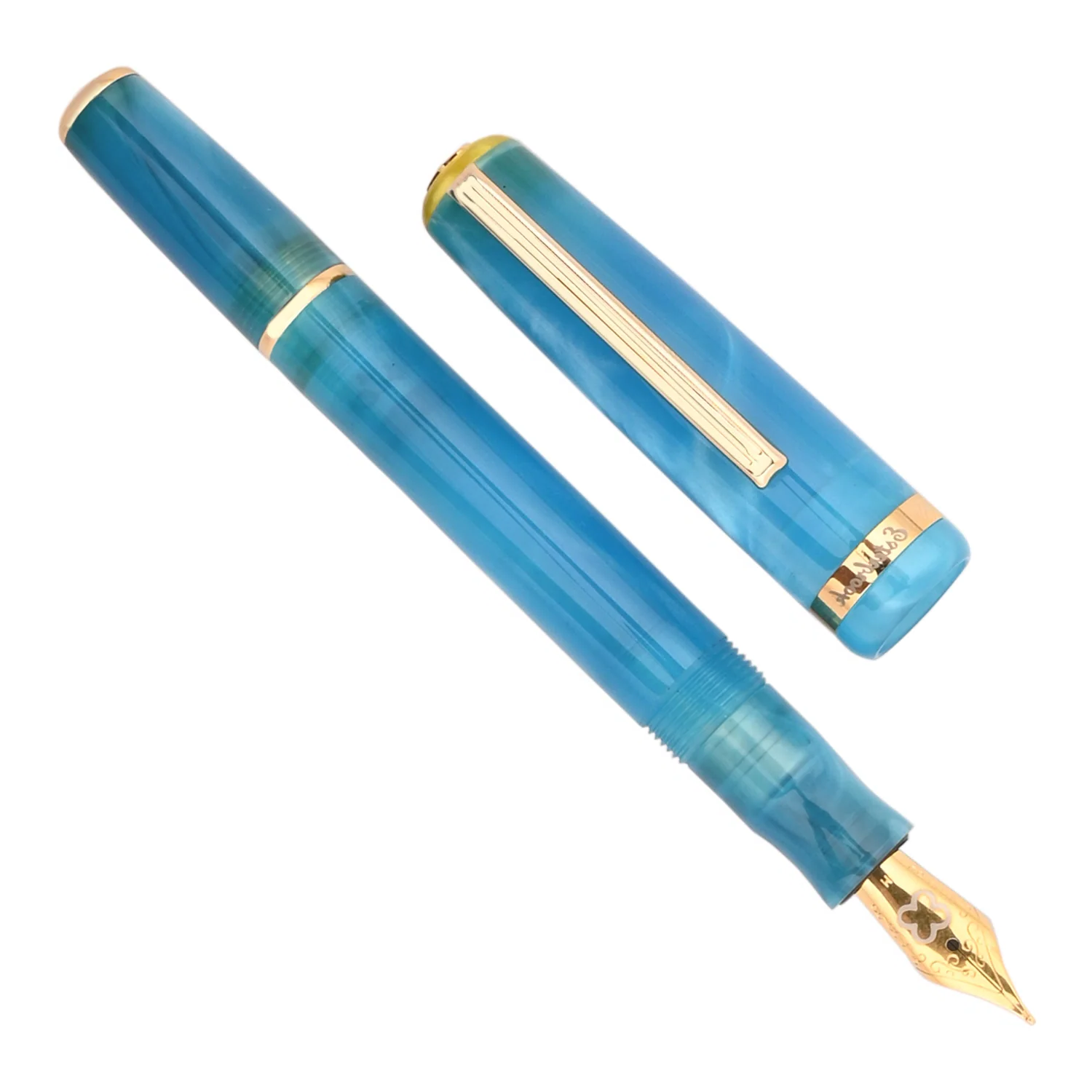 Esterbrook JR Breeze Blue Pocket Fountain Pen with Gold Trims - Medium esterbrook