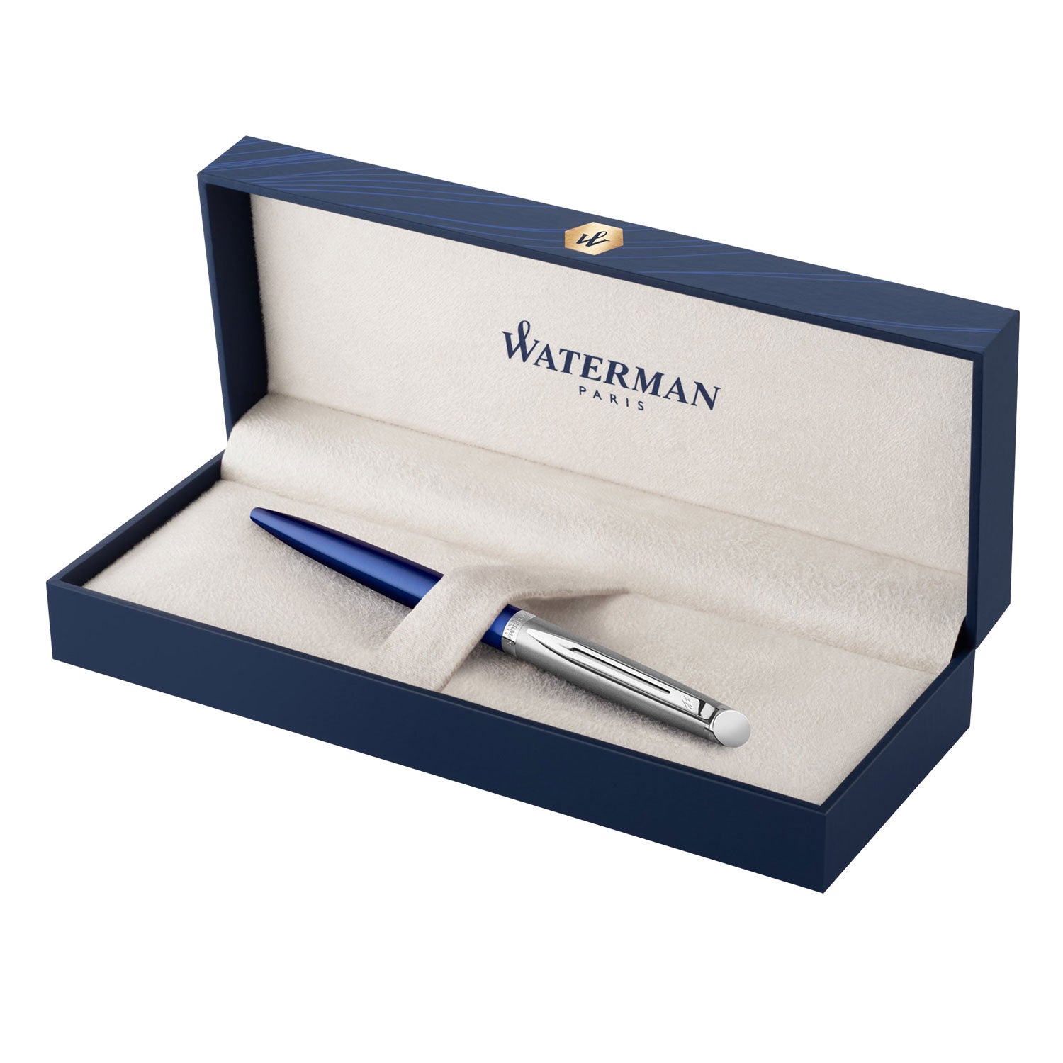 Waterman Hemisphere Essential Stainless Steel Ball Pen - Matte Blue CT Waterman