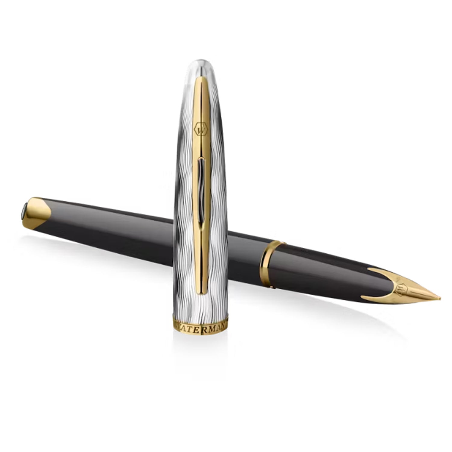 Waterman Carene Reflections of Paris Fountain Pen - Black & Palladium GT (Special Edition) Waterman
