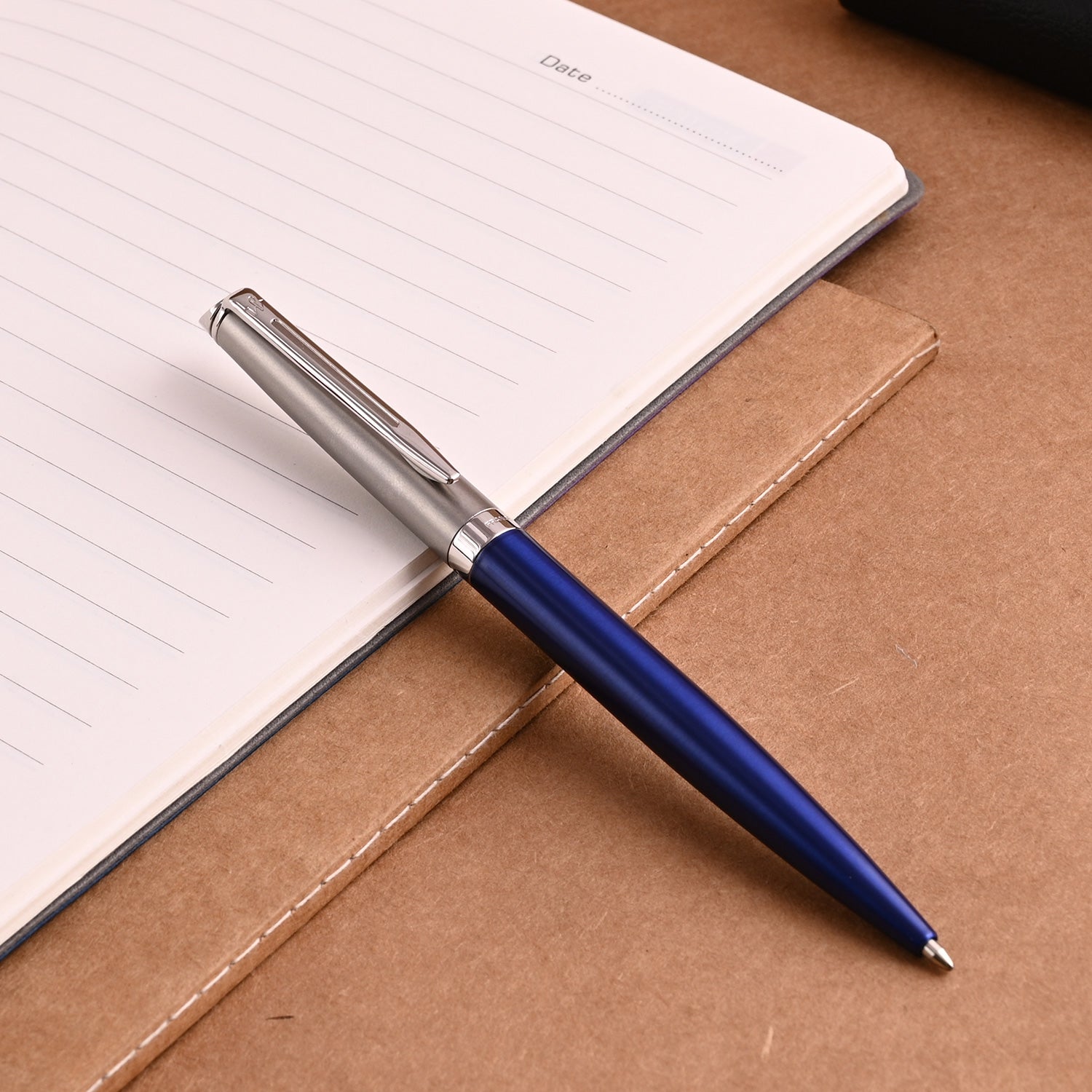 Waterman Hemisphere Essential Stainless Steel Ball Pen - Matte Blue CT Waterman