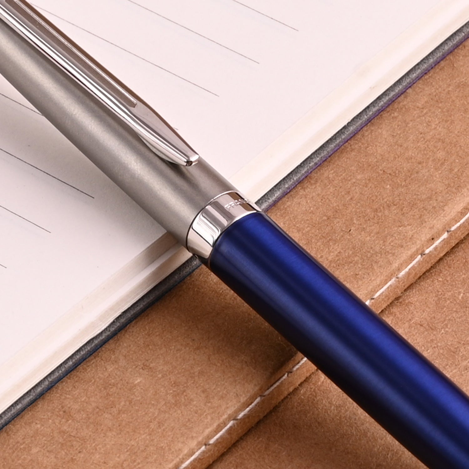 Waterman Hemisphere Essential Stainless Steel Ball Pen - Matte Blue CT Waterman