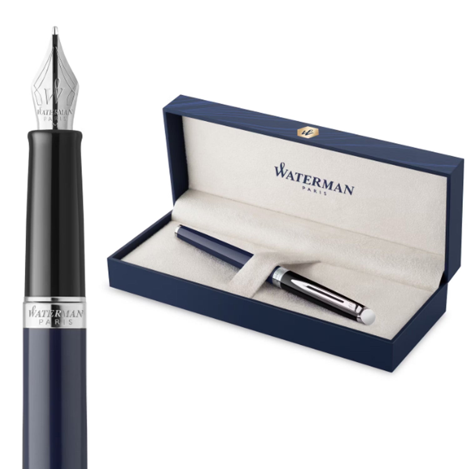 Waterman Hemisphere Colour Blocking Fountain Pen - Black & Blue CT Waterman