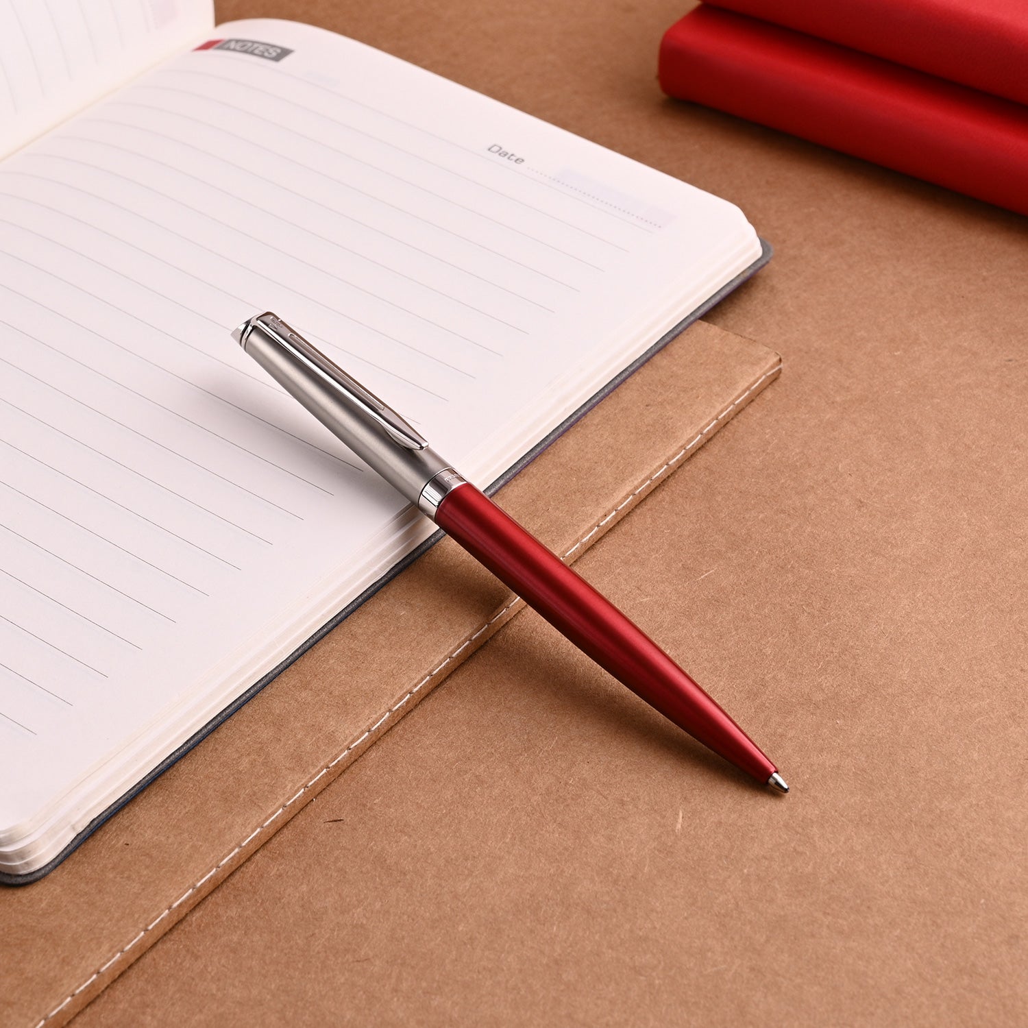Waterman Hemisphere Essential Stainless Steel Ball Pen - Matte Red CT Waterman