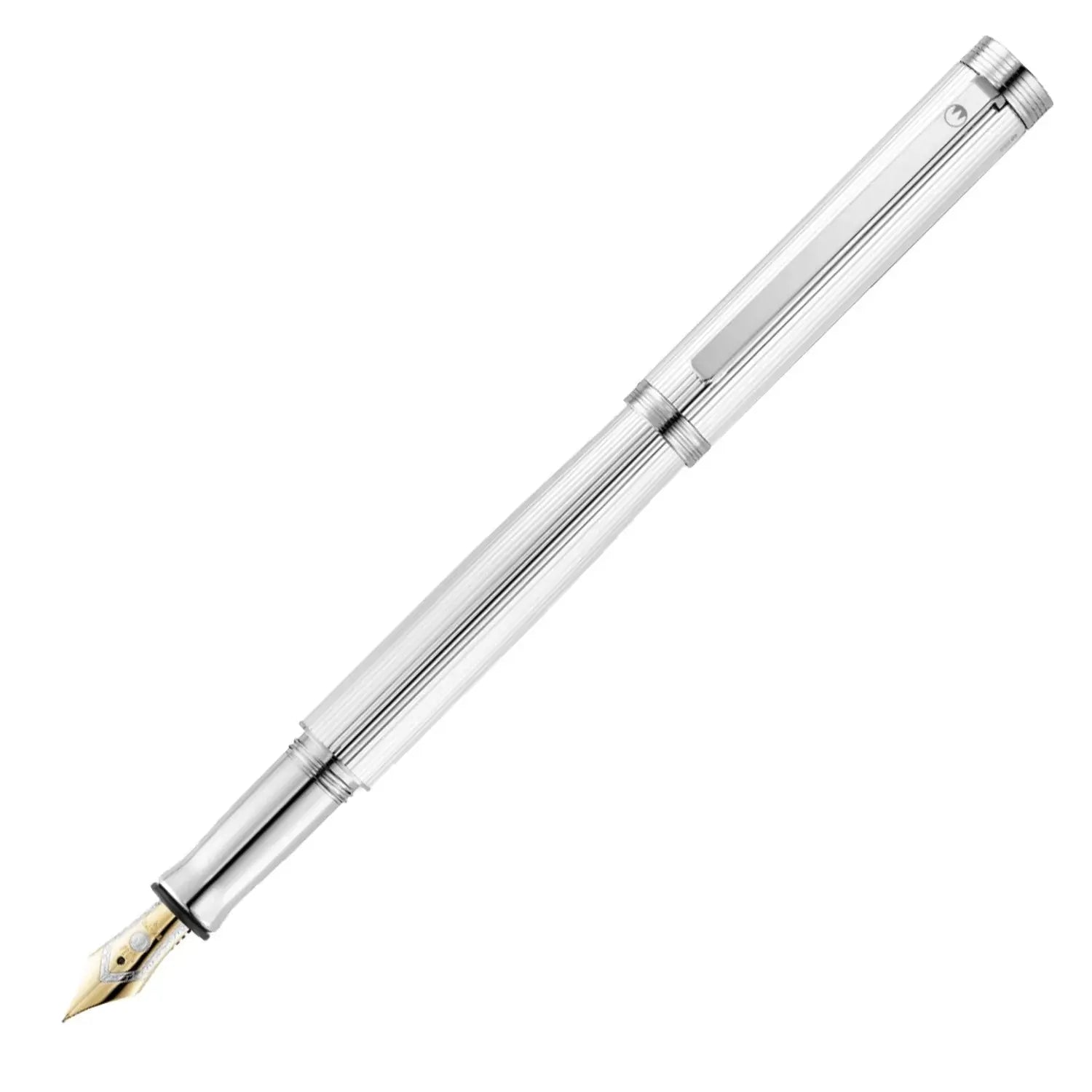 Waldmann Tapio 18K Gold Fountain Pen - Pinstripe Silver CT Waldmann