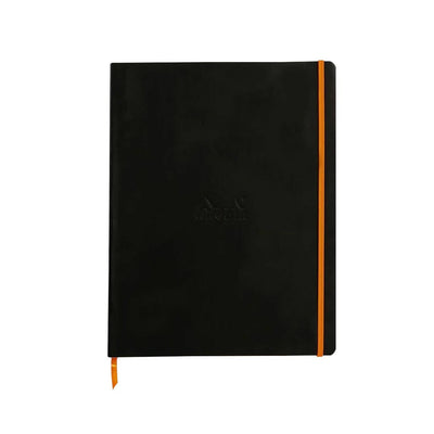 Rhodiarama Soft Cover Black Notebook - A4+, Ruled