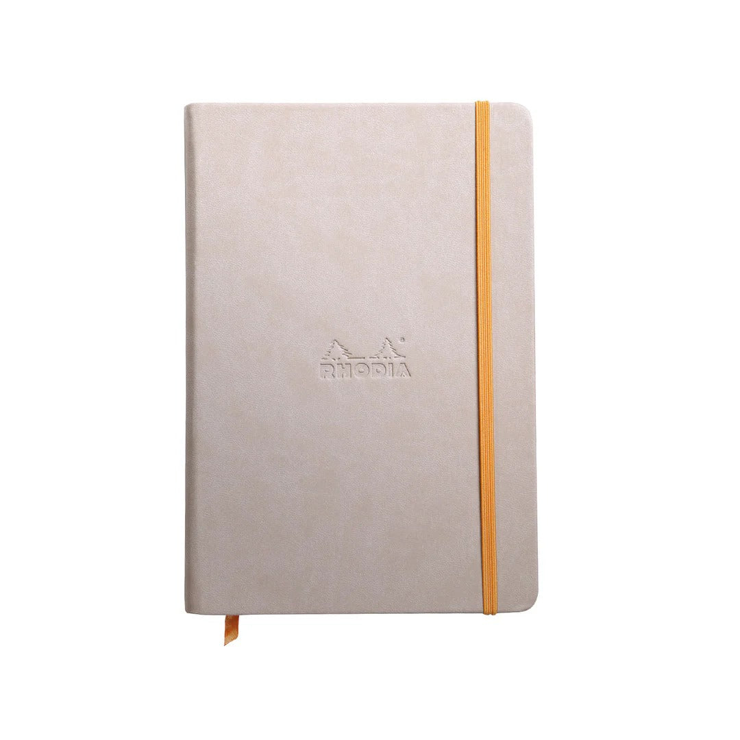 Rhodiarama Hard Cover Beige Notebook - A5, Ruled