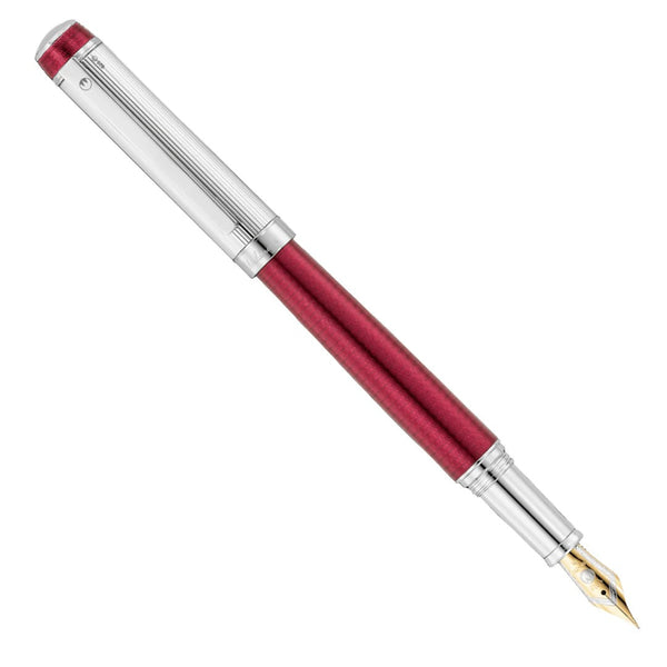 Waldmann Grandeur 18K Gold Fountain Pen - Burgundy Silver CT