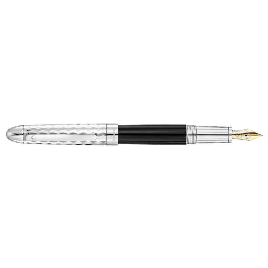 Waldmann Precieux 18K Gold Fountain Pen - Wave Black Silver CT Waldmann