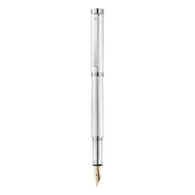 Waldmann Tapio 18K Gold Fountain Pen - Pinstripe Silver CT