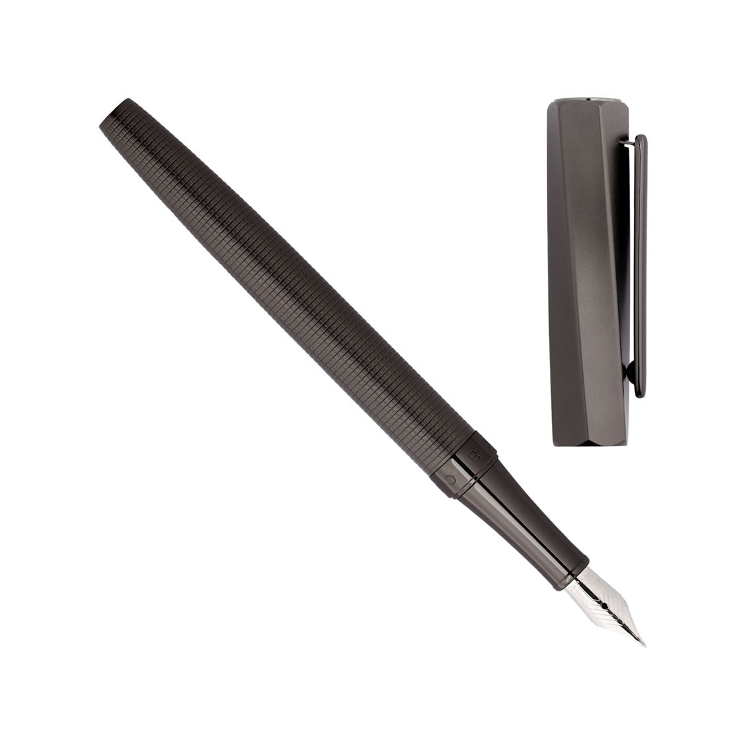 Hugo Boss Twist Fountain Pen (Medium) - Gunmetal Hugo Boss